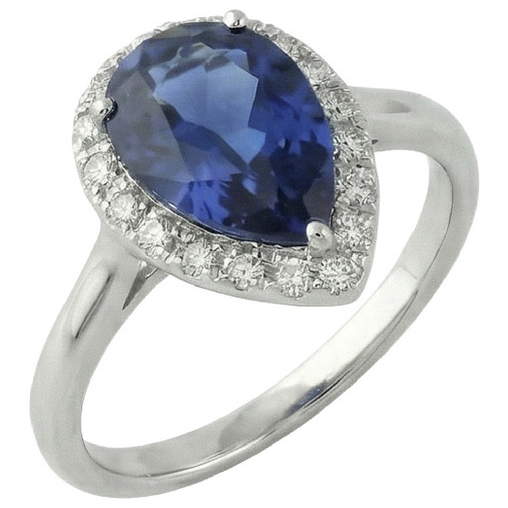 naturel pear diamant 2.50carats bague détail rapproché