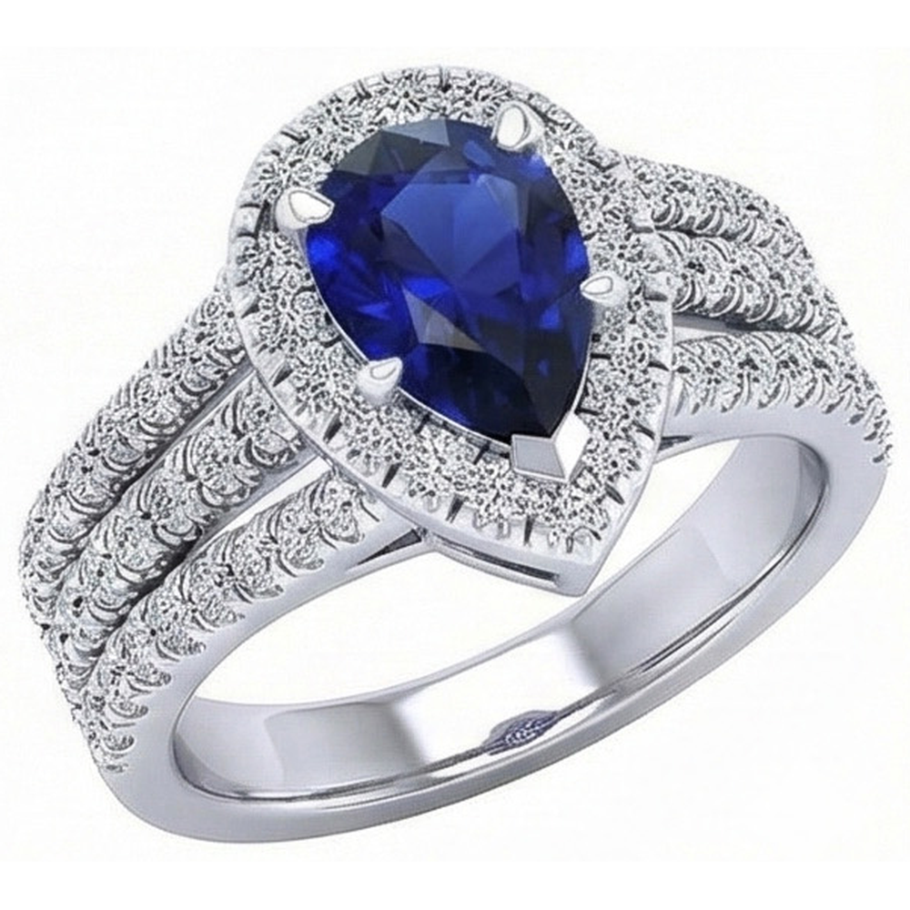 naturel pear diamant 5carats bague angle de côté