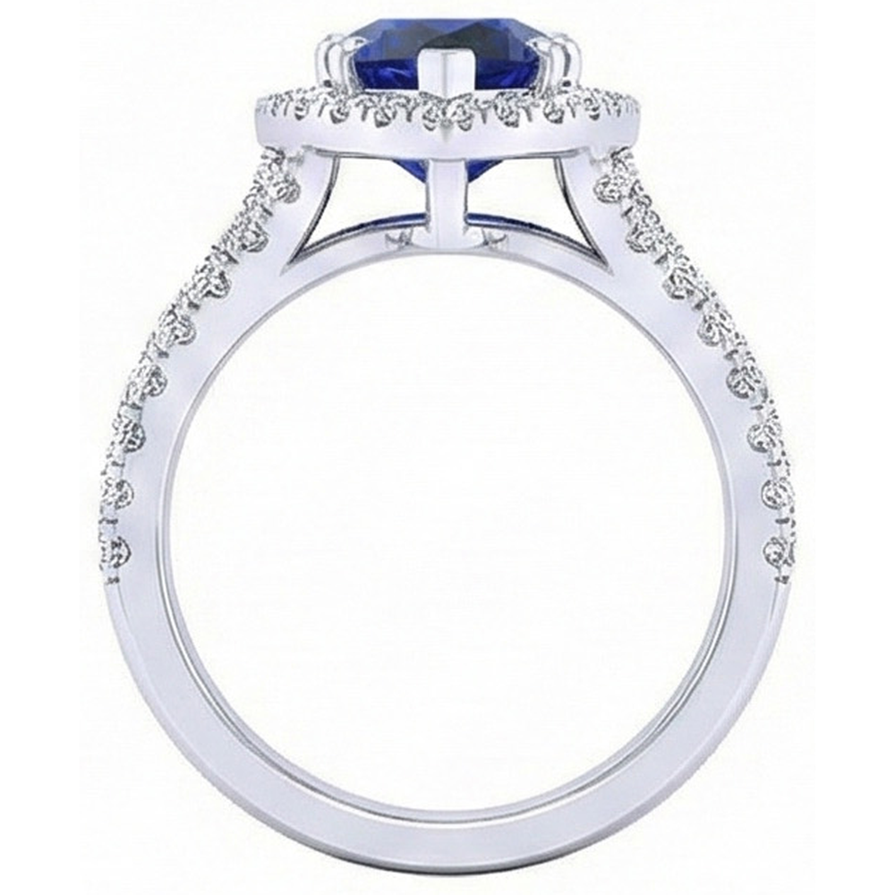 naturel pear diamant 5carats bague détail anneau