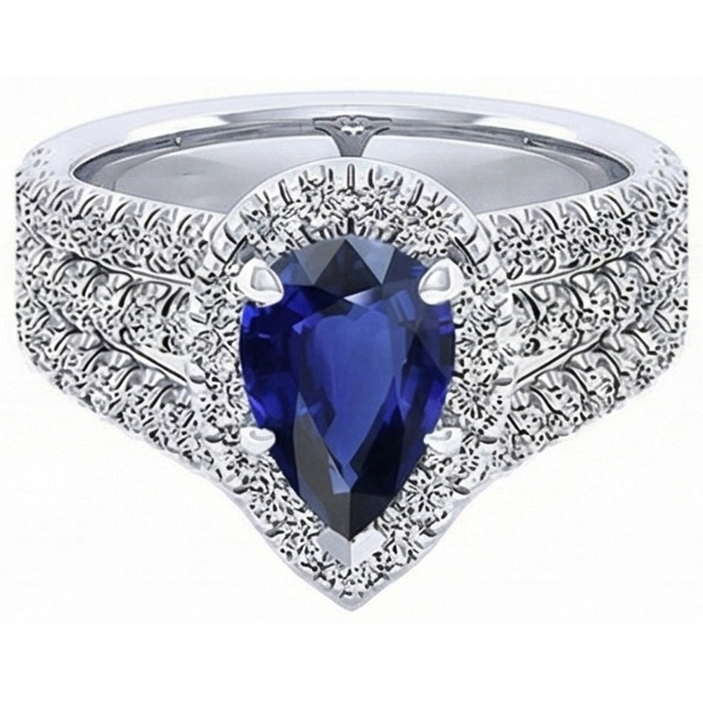 naturel pear diamant 5carats bague vue de profil