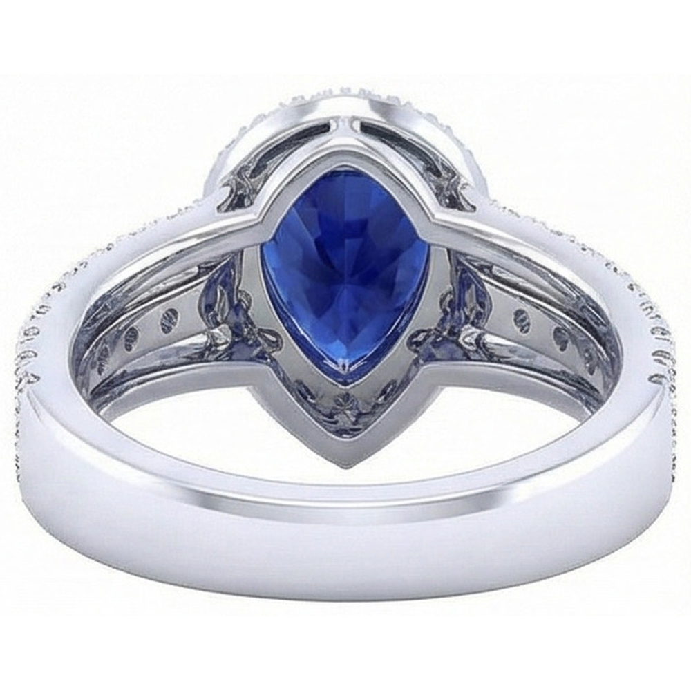 naturel pear diamant 5carats bague trois quarts