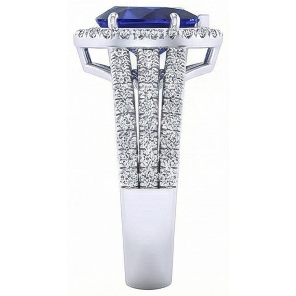 naturel pear diamant 5carats bague avec accents diamants