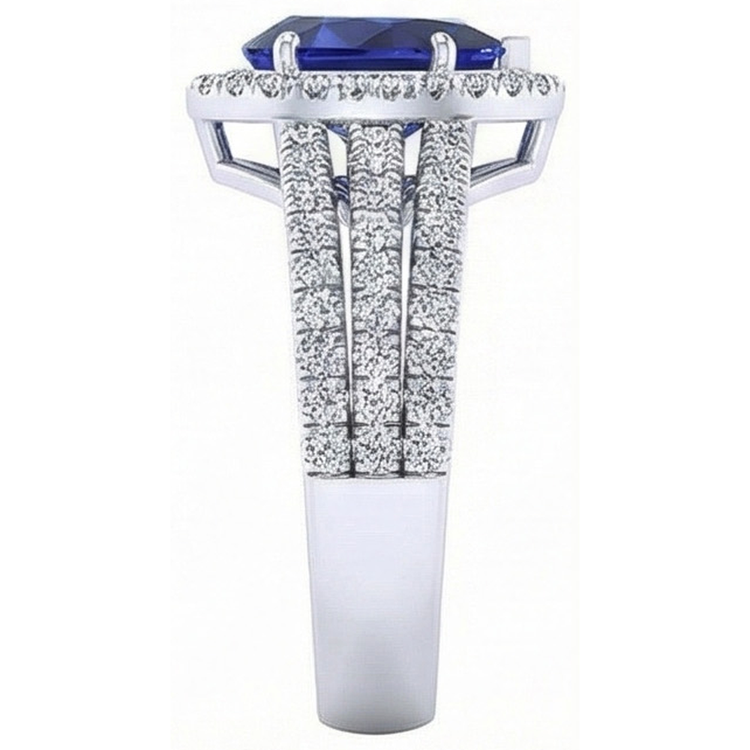 naturel pear diamant 5carats bague avec accents diamants