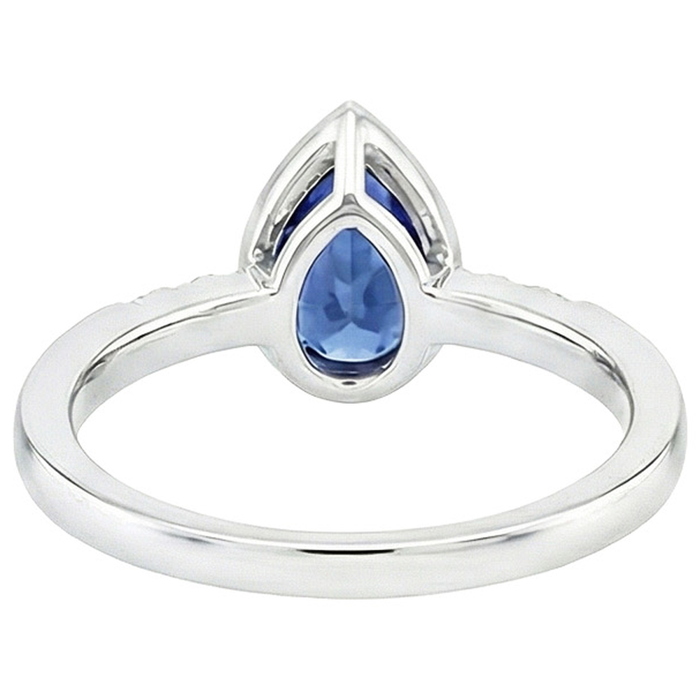 naturel pear diamant 2.50carats bague vue de dessus
