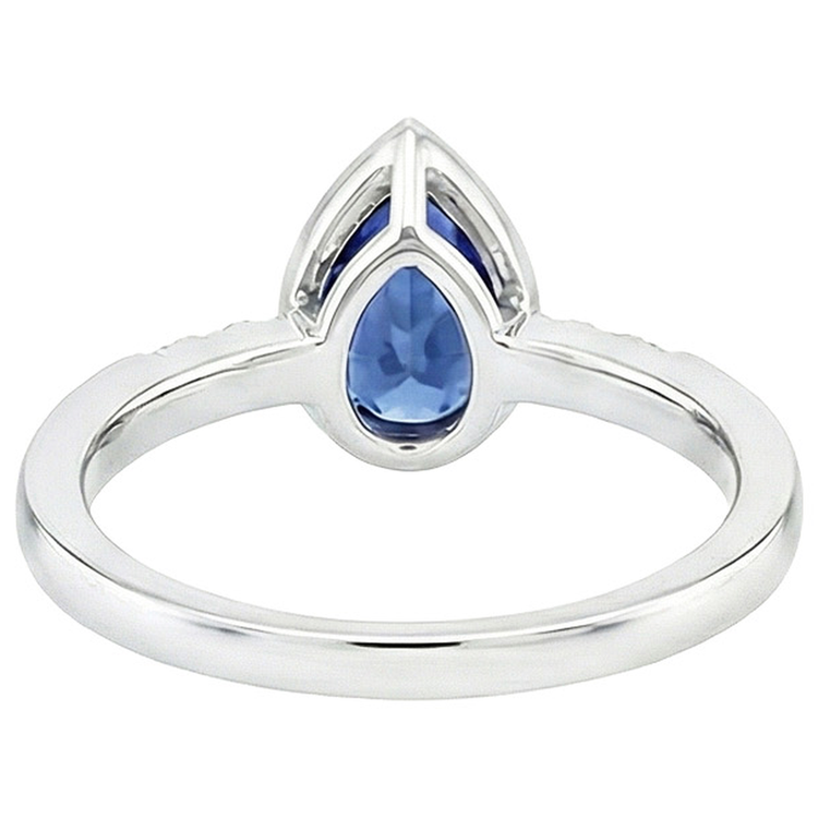 naturel pear diamant 2.50carats bague vue de dessus