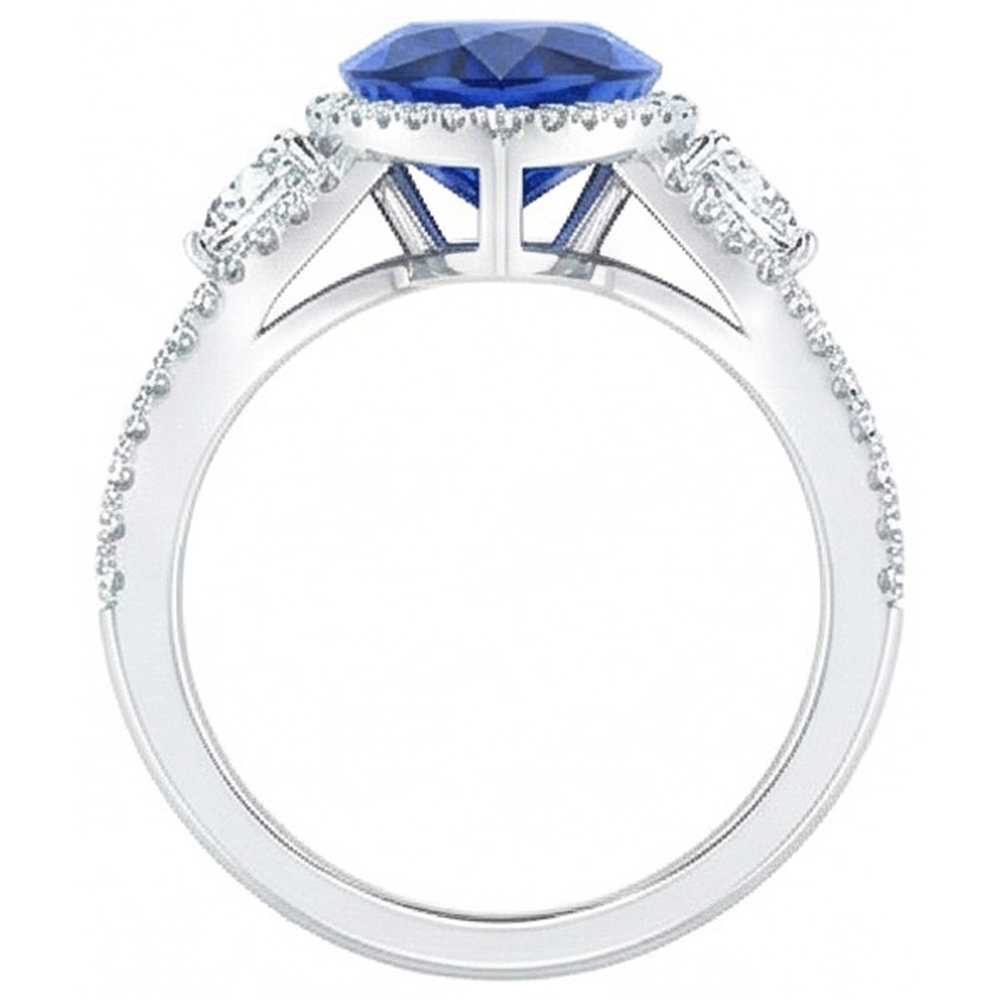 naturel pear diamant 4carats bague angle de côté