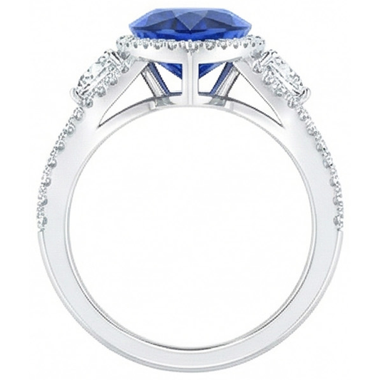 naturel pear diamant 4carats bague angle de côté
