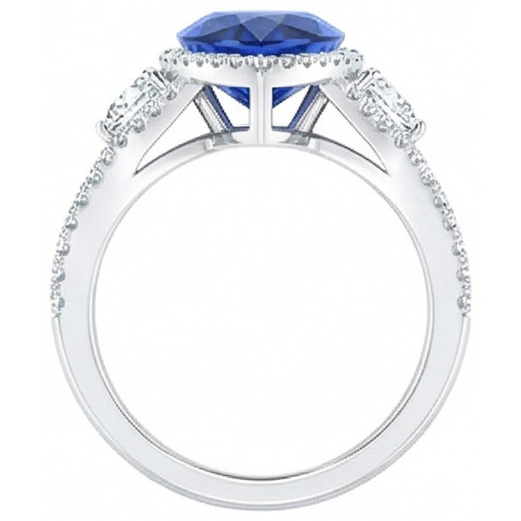 naturel pear diamant 4carats bague angle de côté