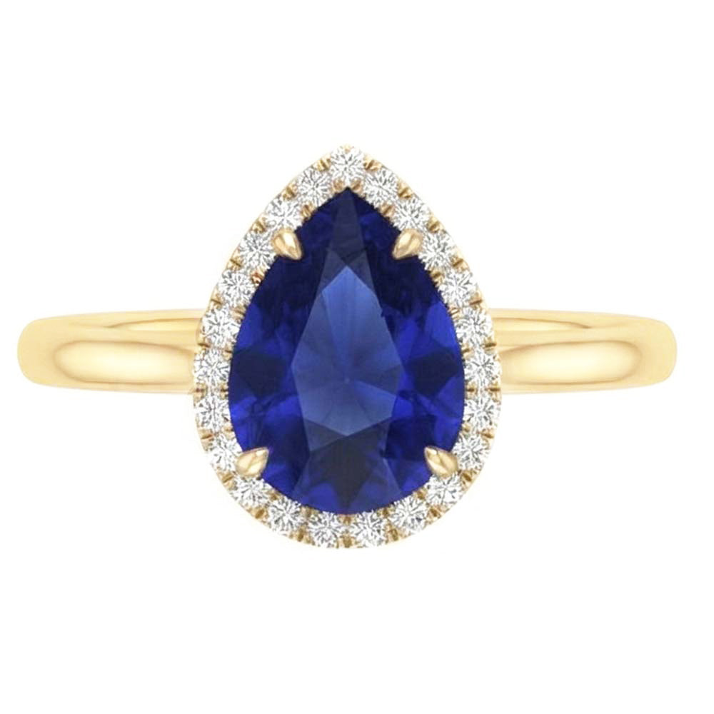 naturel pear diamant 3carats bague vue de face