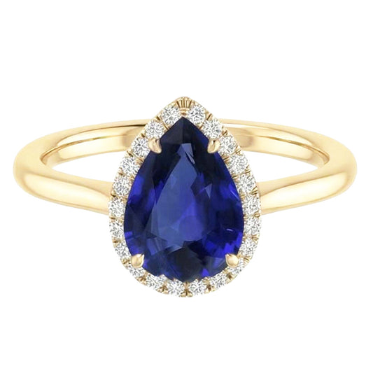 naturel pear diamant 3carats bague angle de côté
