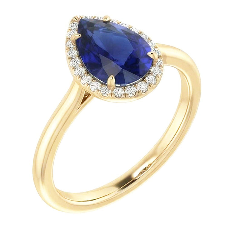 naturel pear diamant 3carats bague détail rapproché