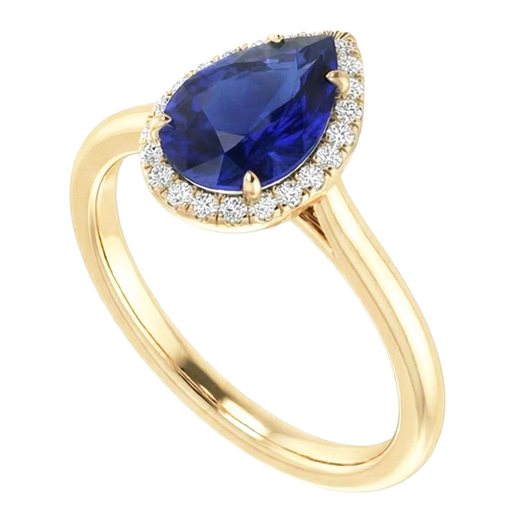 naturel pear diamant 3carats bague vue de dessus