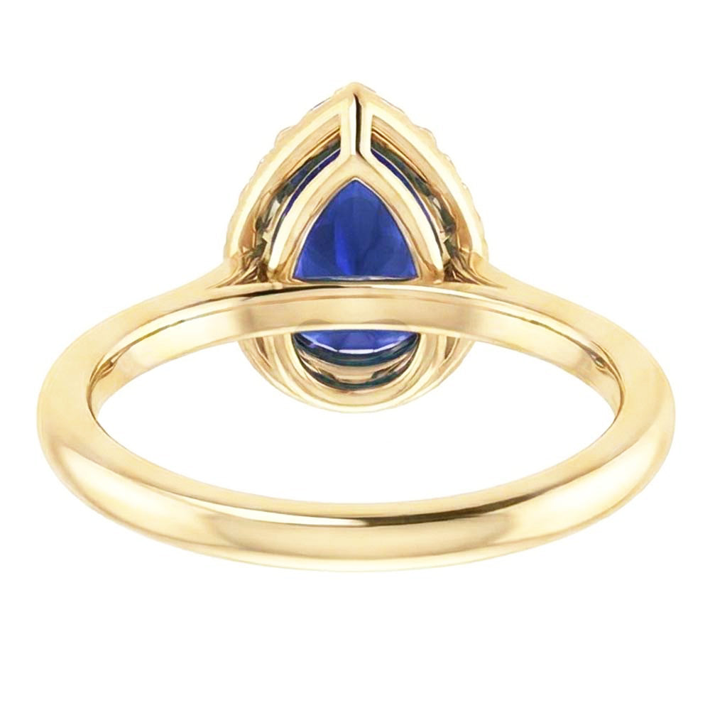naturel pear diamant 3carats bague vue de profil
