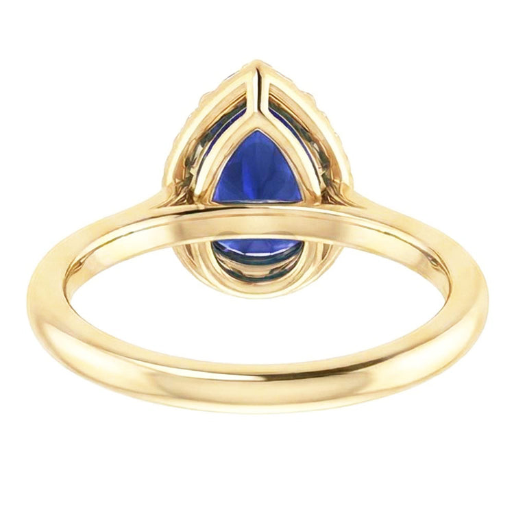 naturel pear diamant 3carats bague vue de profil
