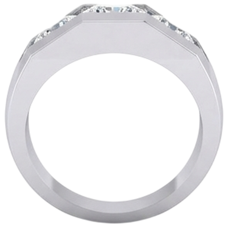 Bague Homme 3 Pierres Naturel Diamant Or 2.50 Carats