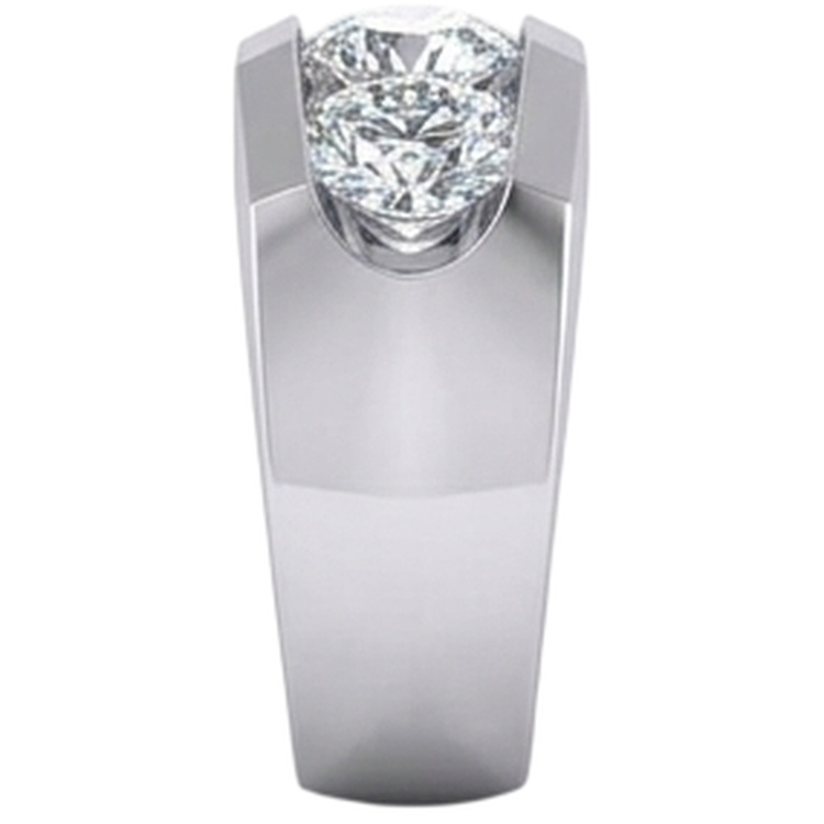Bague Homme 3 Pierres Naturel Diamant Or 2.50 Carats