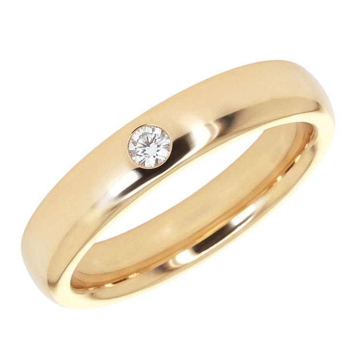 Bague Homme Gypsy Naturel Diamond Band 0.25 Carats Or Jaune 14K