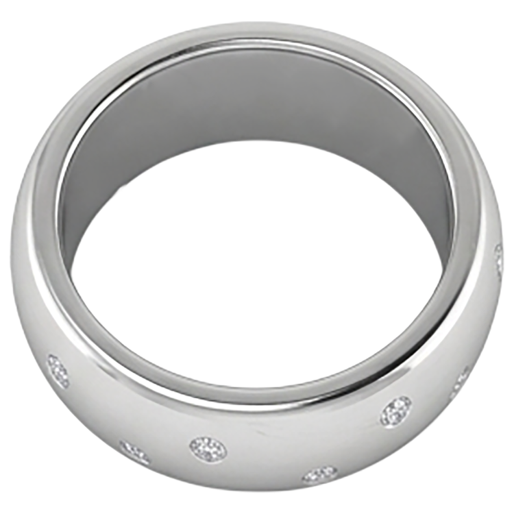 Bague Homme Gypsy Set Réel Diamant Naturels Extraits des Mines ( et non cultivés en laboratoire ) Rond 0.90 Carats Or Blanc 14K