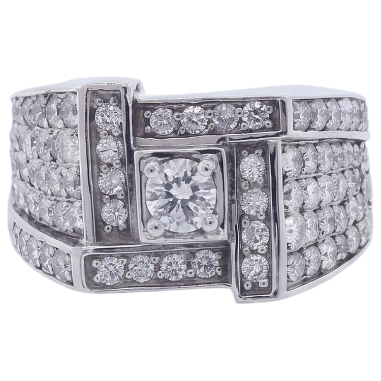 Bague Homme Look Vintage Véritable Diamant Rond Bijoux 3 Carats