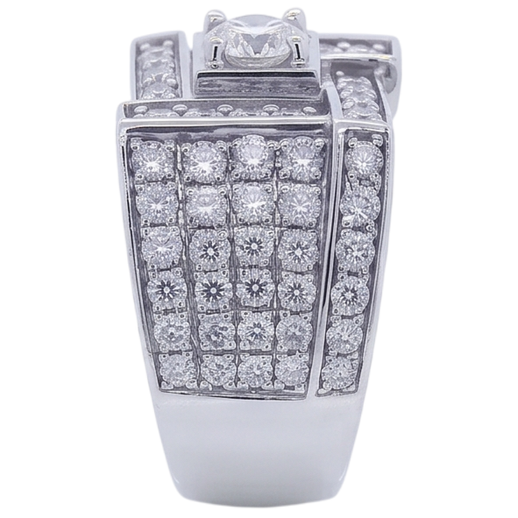 Bague Homme Look Vintage Véritable Diamant Rond Bijoux 3 Carats
