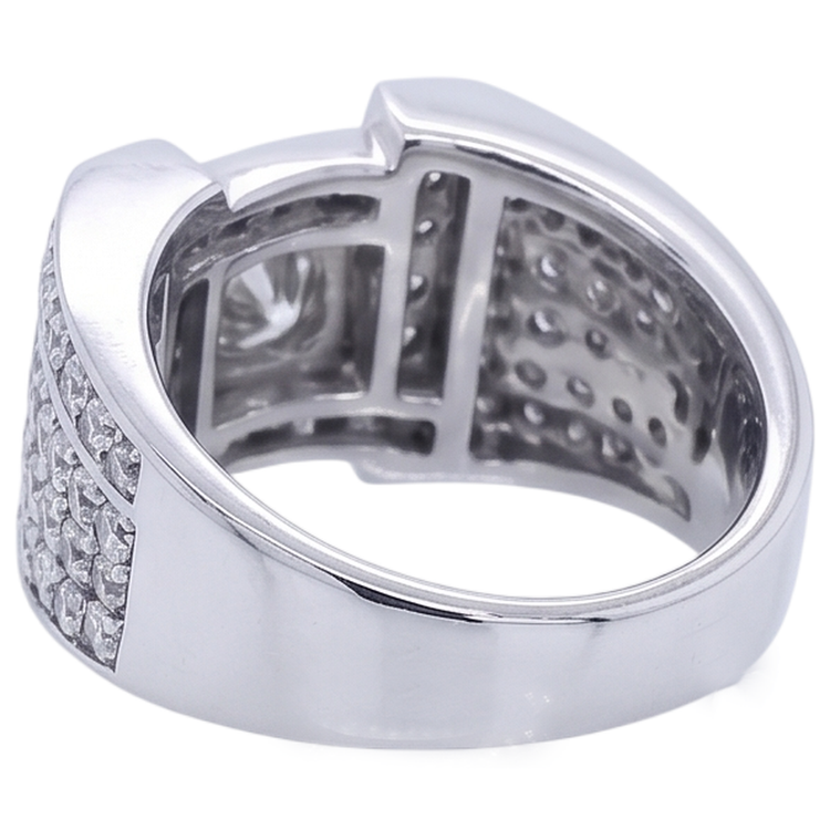 Bague Homme Look Vintage Véritable Diamant Rond Bijoux 3 Carats