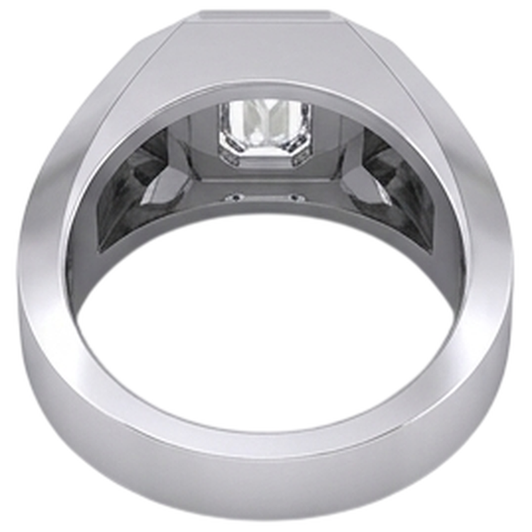 Bague Homme Solitaire Emeraude Diamant Or 1 Carat 14K