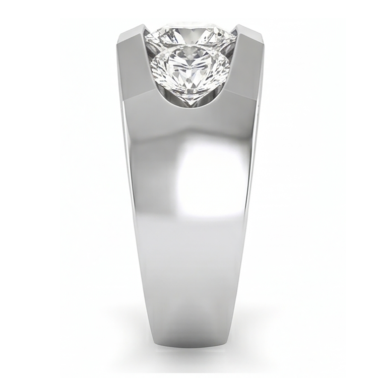 Bague Homme Véritable Diamant 3 Pierres Or 2 Carats