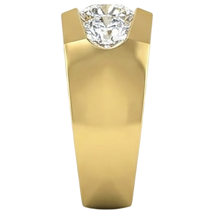 Bague Homme Véritable Diamant 3 Pierres Or 2 Carats