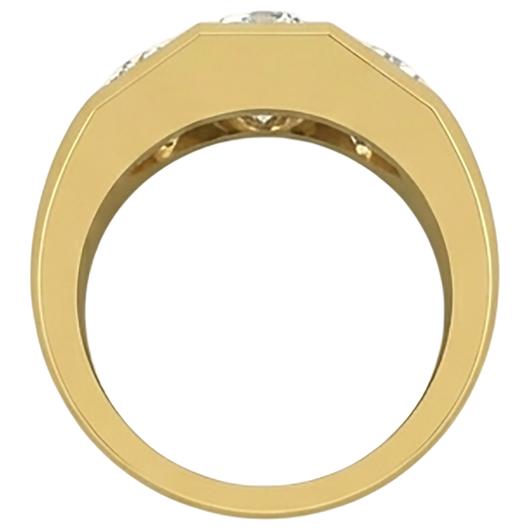 Bague Homme Véritable Diamant 3 Pierres Or 2 Carats