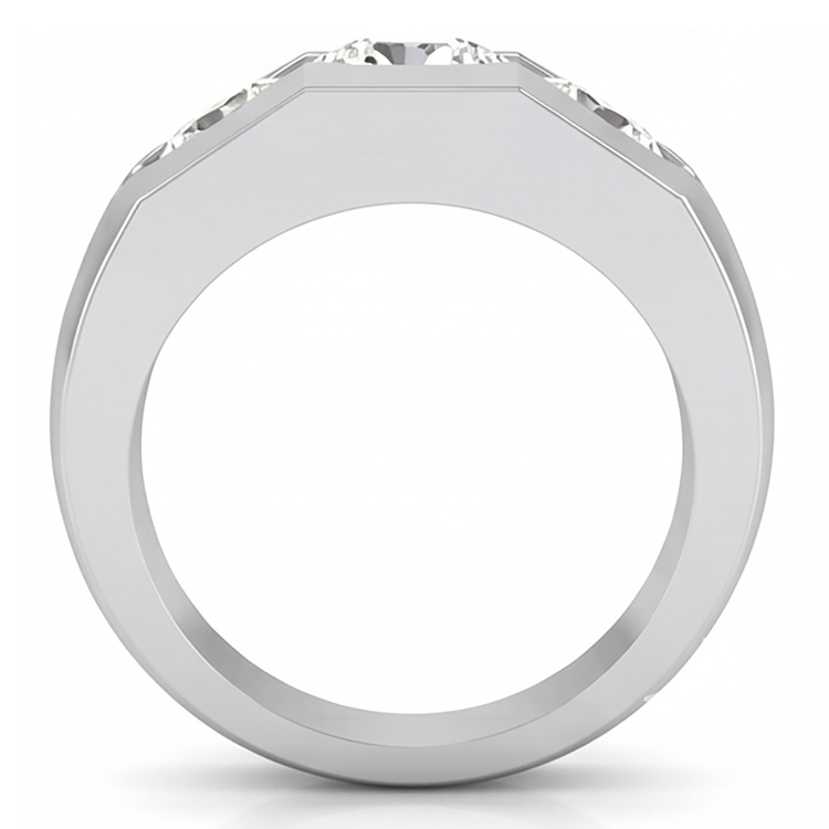 Bague Homme Véritable Diamant 3 Pierres Or 2 Carats