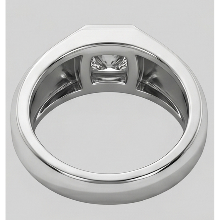 Bague Hommes Princesse Taille Diamant Or Blanc