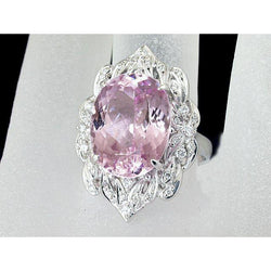 Bague Kunzite Avec Diamants