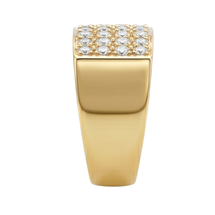 Bague Magnifique En Or Jaune Avec Réel Diamants Naturels Extraits des Mines ( et non cultivés en laboratoire ) Ronds 1.40 Carats