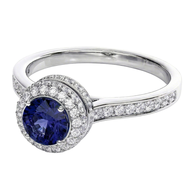 naturel round diamant 3carats bague vue de face