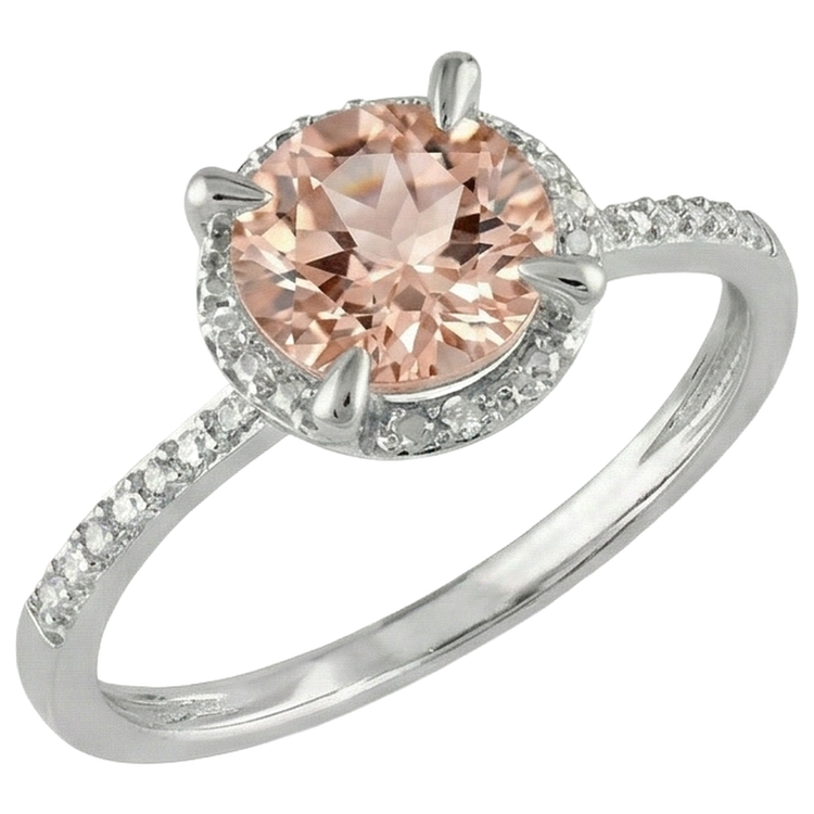 naturel morganite 9.75carats bague détail rapproché