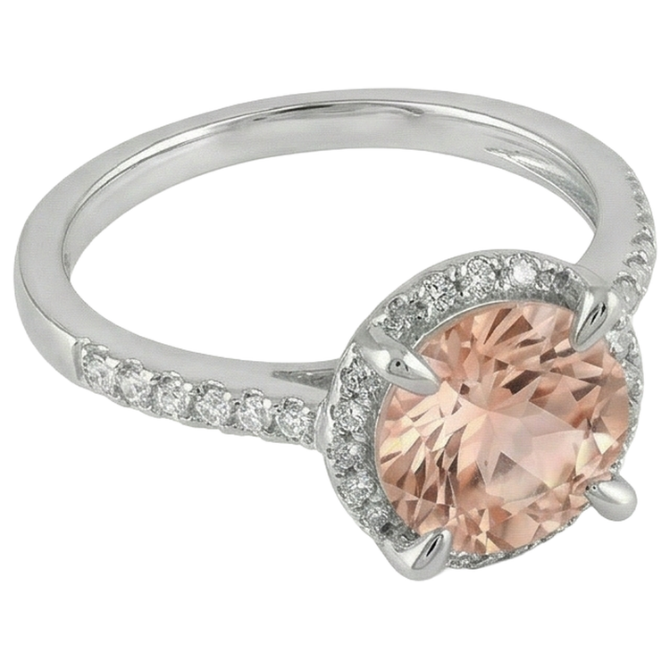 naturel morganite 9.75carats bague vue de dessus