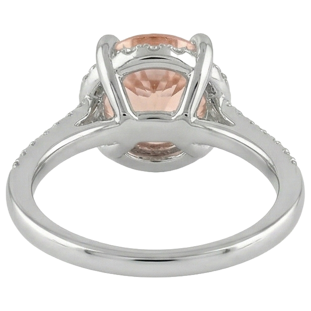 naturel morganite 9.75carats bague avec accents diamants
