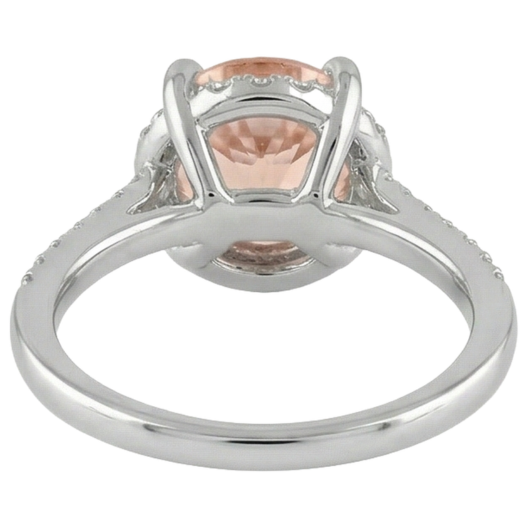 naturel morganite 9.75carats bague avec accents diamants