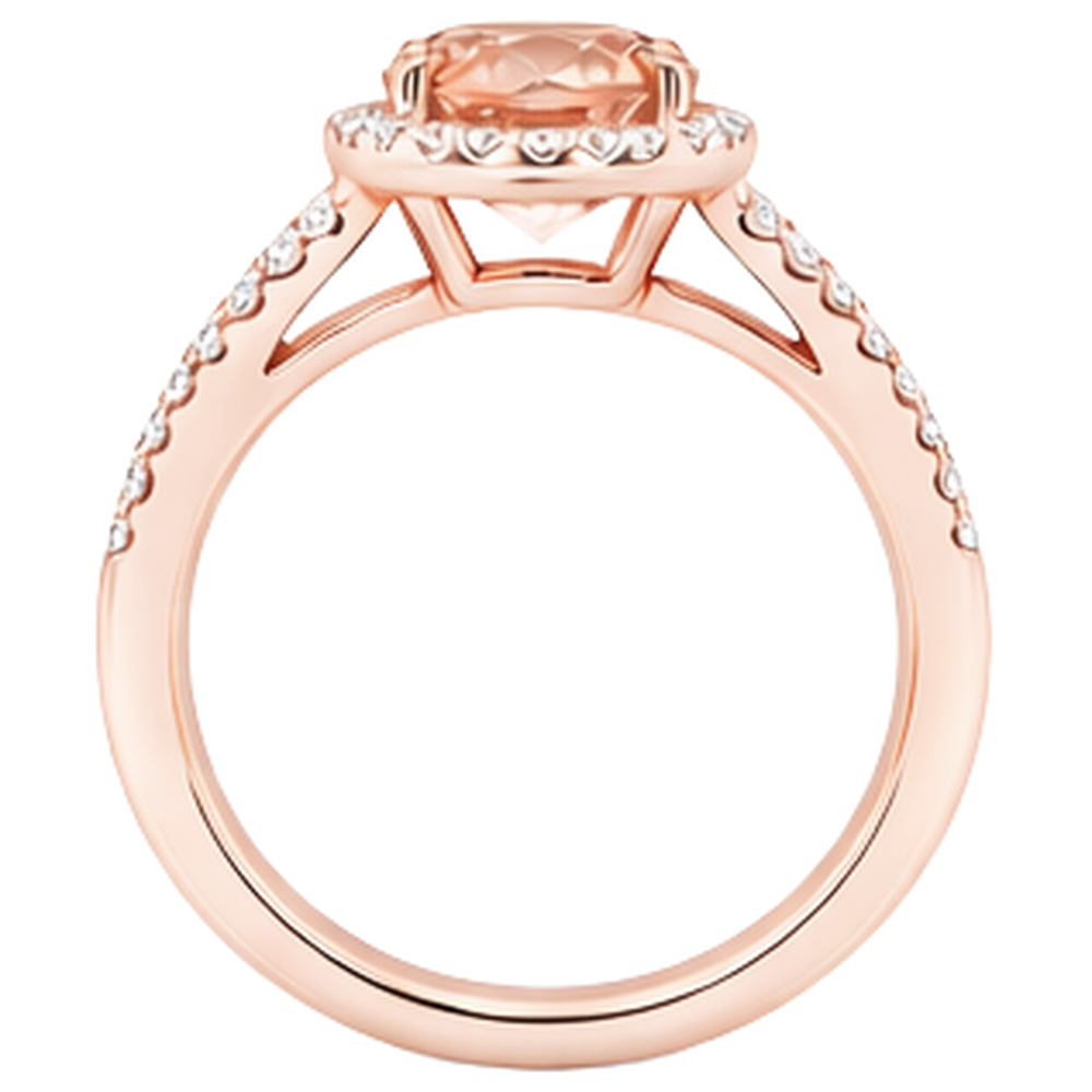 naturel oval morganite 19.75carats bague sur blanc