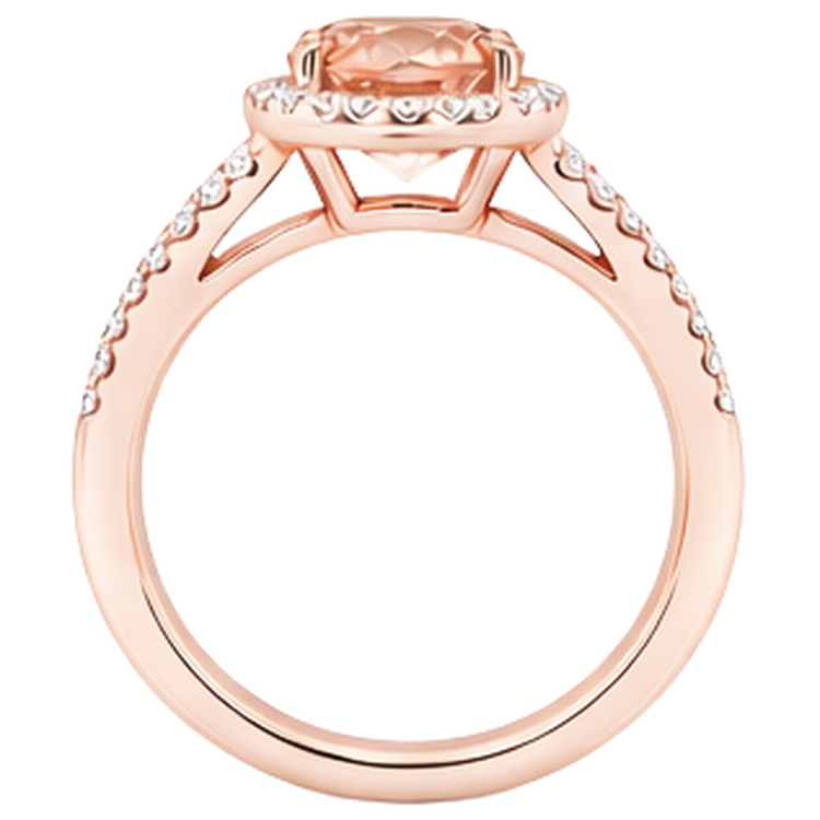 naturel oval morganite 19.75carats bague sur blanc