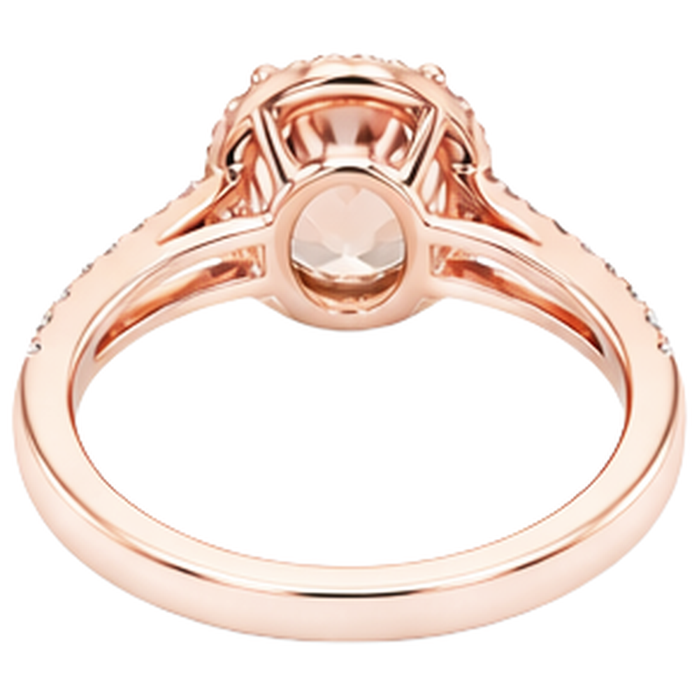 naturel oval morganite 19.75carats bague avec accents diamants