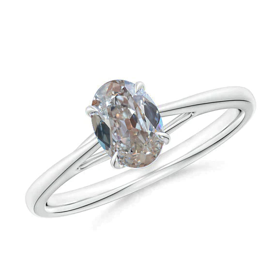 Bague Naturel Diamant Ovale Délicat 1,5 Carat