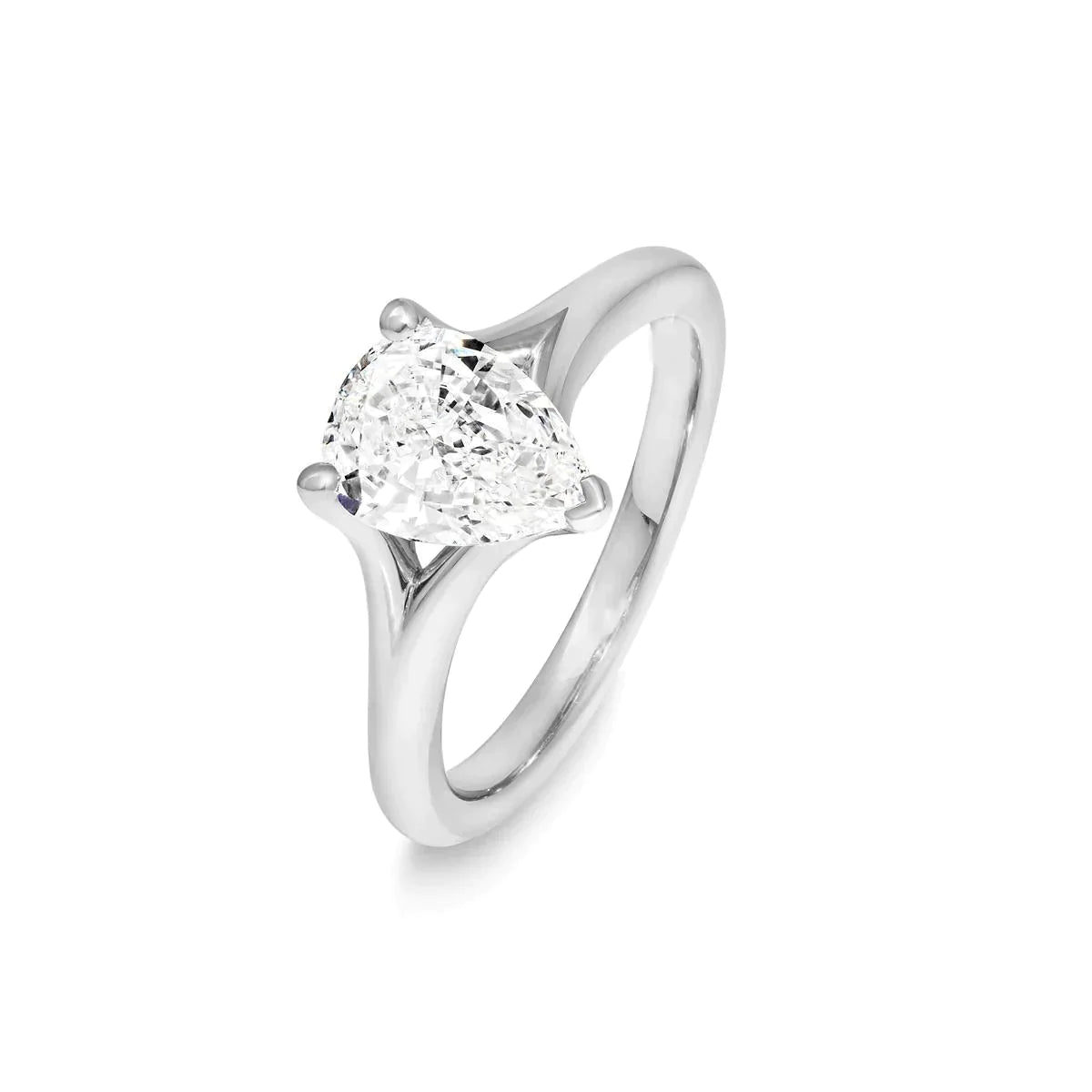 Bague Naturel Diamant Poire 2 Carats Pour Femme