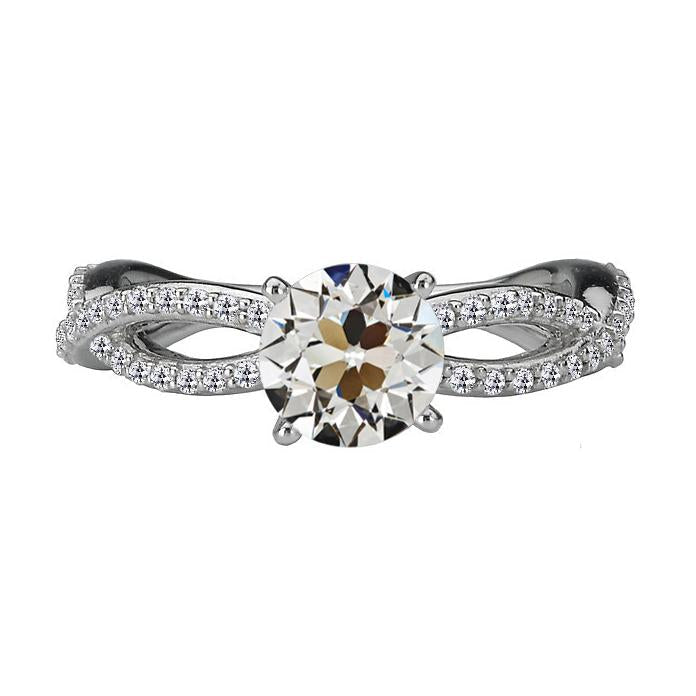 Bague Naturel Diamant Rond Vieux mineur 4.50 Carats Style Infini