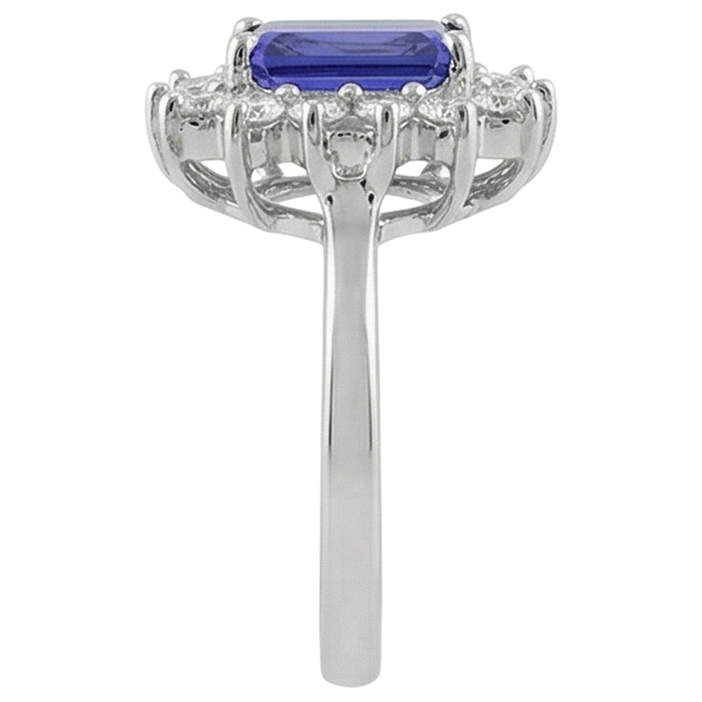 naturel radiant tanzanite 10.75carats bague vue de profil