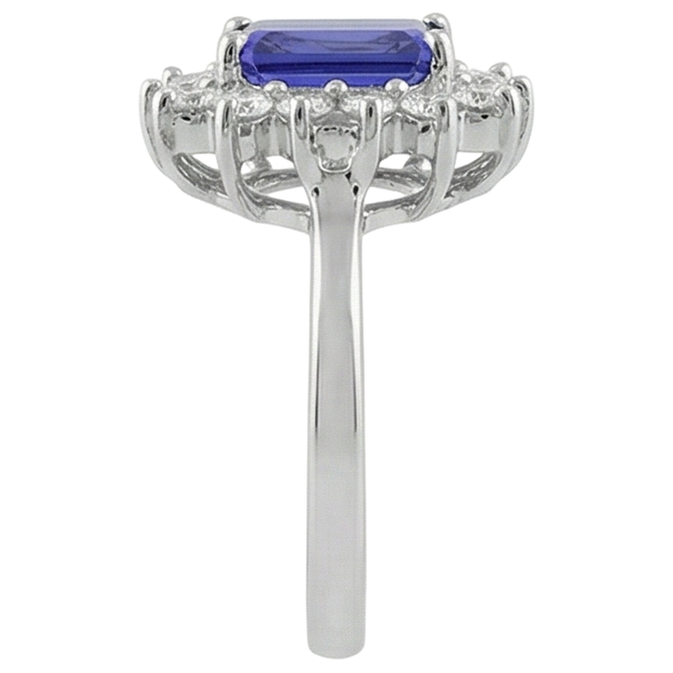 naturel radiant tanzanite 10.75carats bague vue de profil