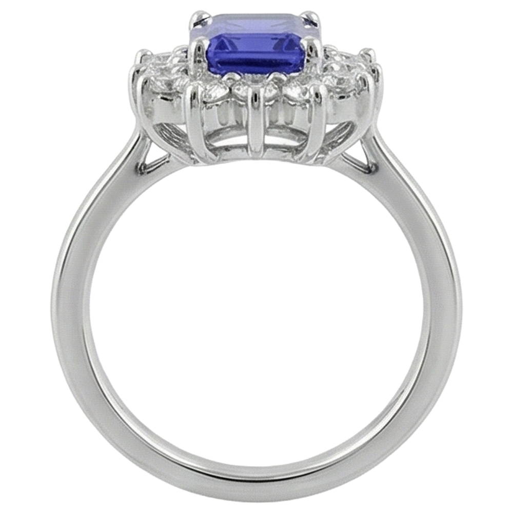 naturel radiant tanzanite 10.75carats bague sur blanc