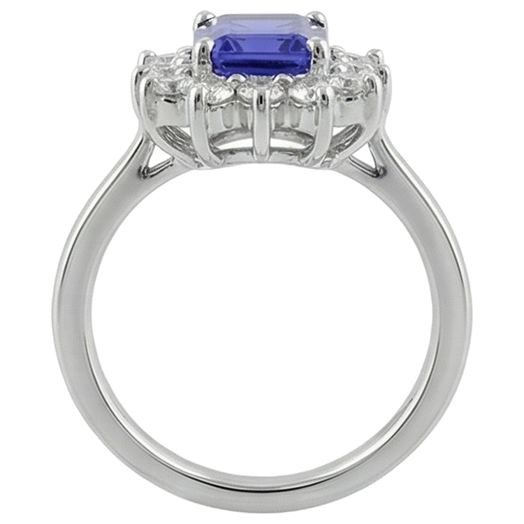 naturel radiant tanzanite 10.75carats bague sur blanc