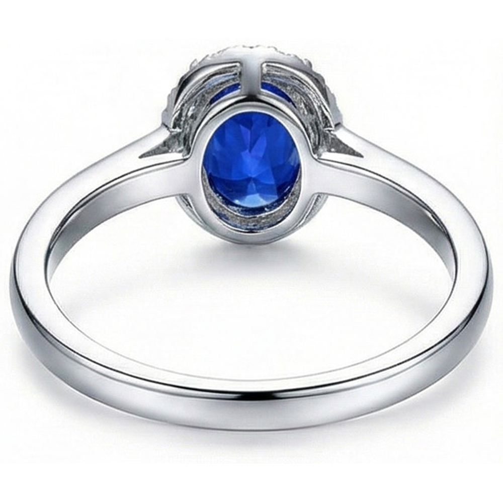 naturel oval diamant 2.30carats bague avec accents diamants