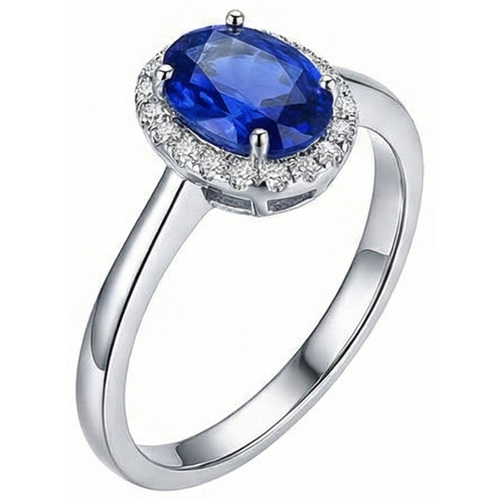 naturel oval diamant 2.30carats bague vue de dessus